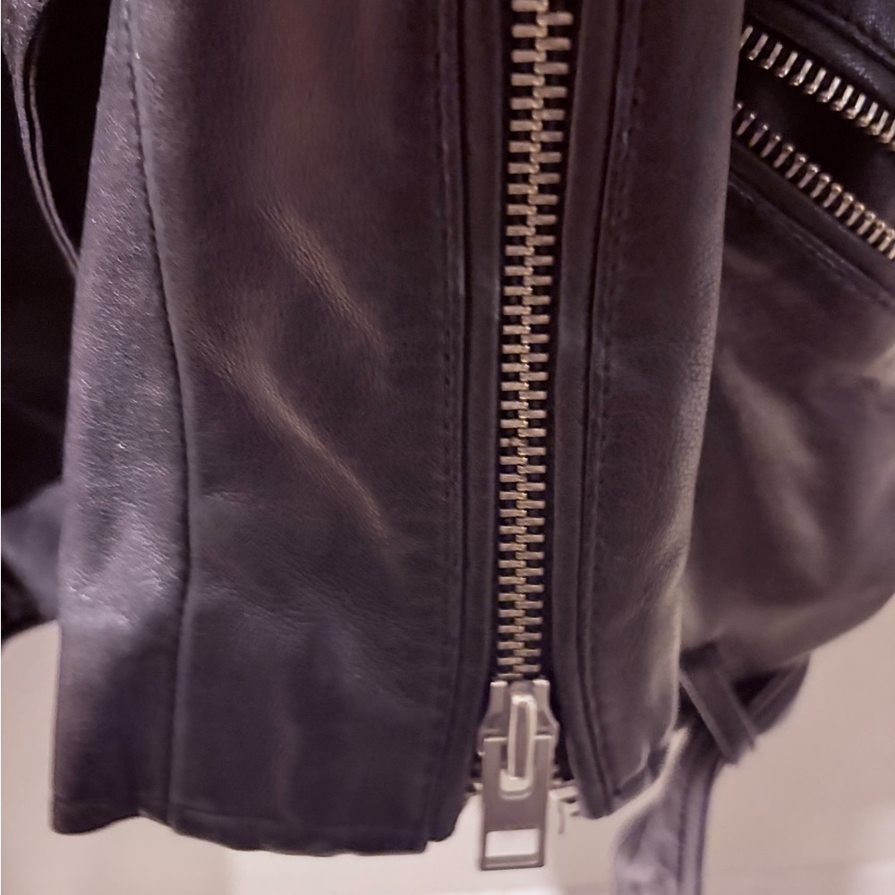 ALLSAINTS BALFERN LEATHER BIKER JACKET SIZE 10 - Picture 11 of 12